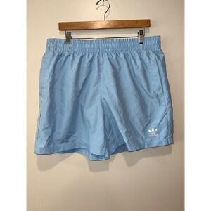 Adidas Mens Light Blue Swim Shorts With Elastic Waistband & Pocket NWD